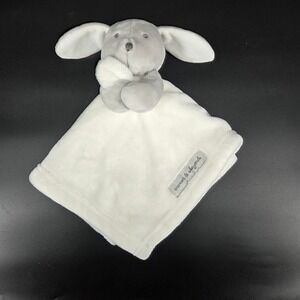 Blankets & Beyond Gray Bunny Rabbit Lovey Security Blanket White Plush